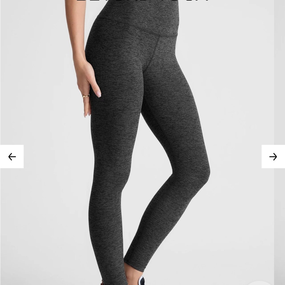 Beyond Yoga Charcoal Heather High-Waist Leggings